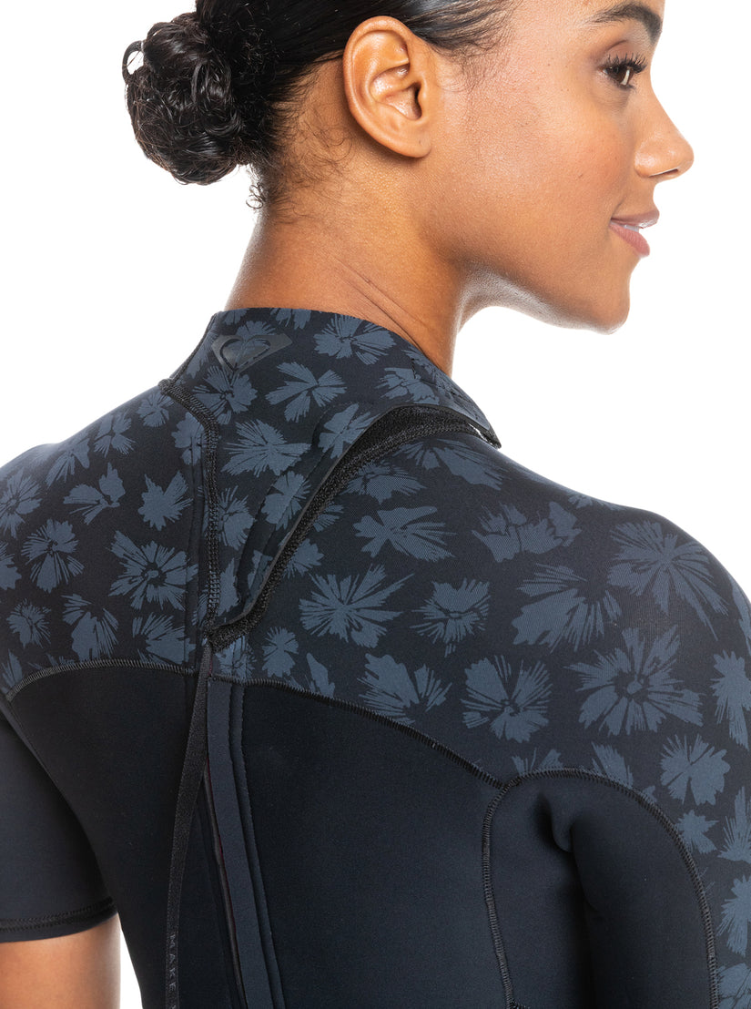Women Roxy® 2mm Swell Series Short Sleeve Back Zip Springsuit Wetsuit Black | VCFI-65923