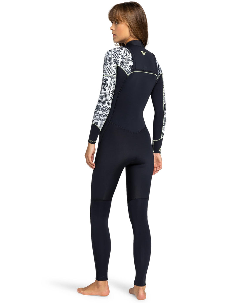 Women Roxy® 3/2mm Swell Series Chest Zip Wetsuit Black | JNUF-82703