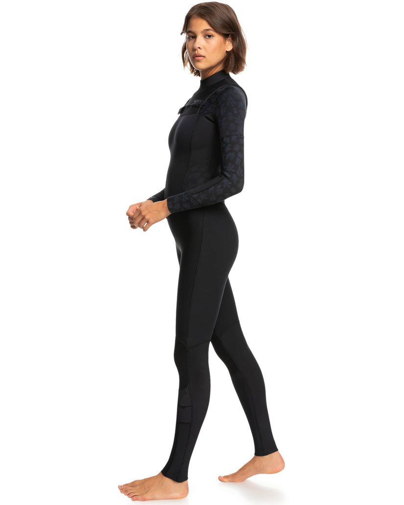 Women Roxy® 3/2mm Swell Series Chest Zip Wetsuit Black | UHSD-26738
