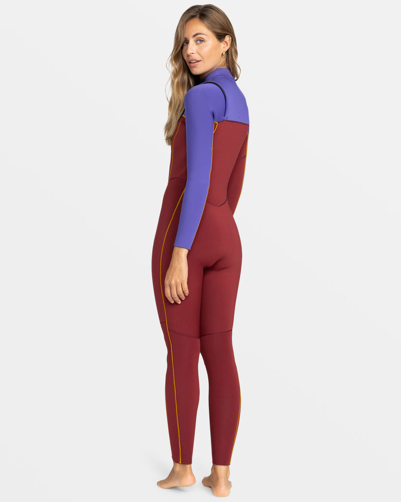 Women Roxy® 4/3mm Rise Chest Zip GBS Wetsuit Burgundy | VNHD-57632