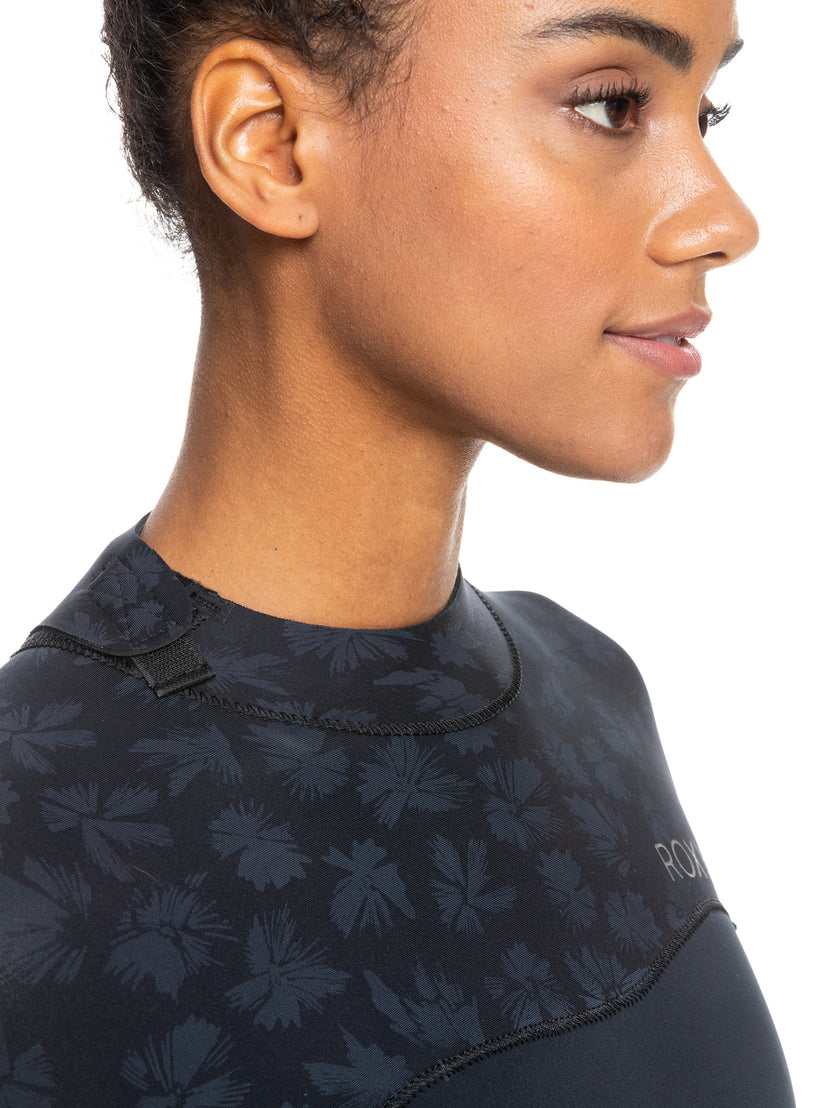 Women Roxy® 4/3mm Swell Series Back Zip Wetsuit Black | QVKR-68507