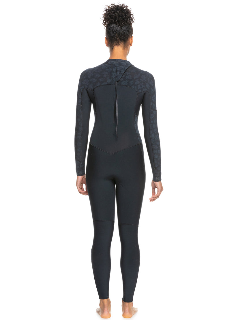 Women Roxy® 4/3mm Swell Series Back Zip Wetsuit Black | QVKR-68507