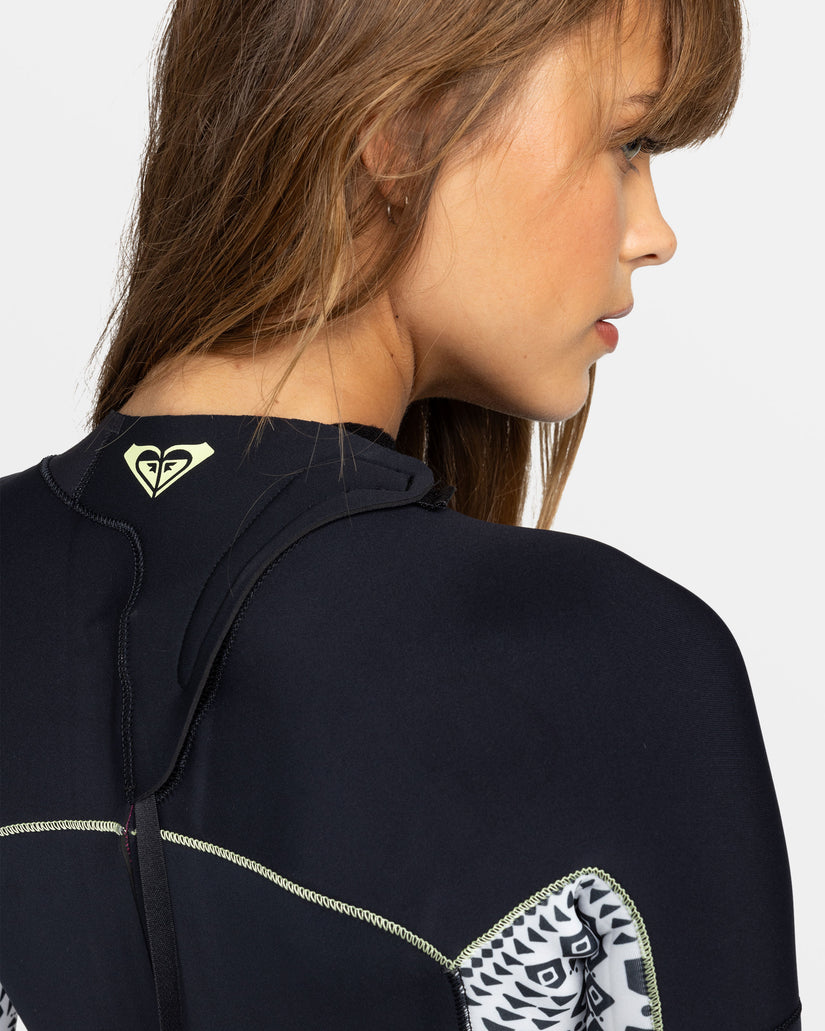 Women Roxy® 4/3mm Swell Series Back Zip Wetsuit Black | SEAG-48729