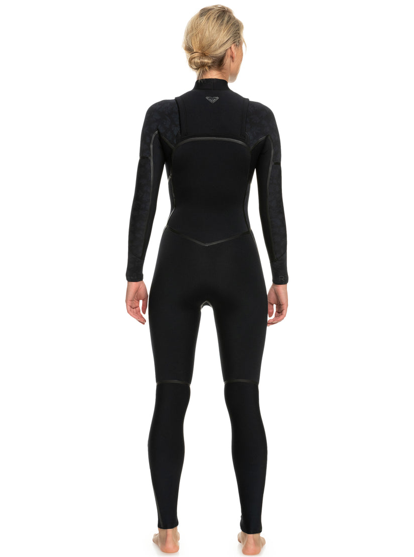 Women Roxy® 4/3mm Swell Series Chest Zip Wetsuit Black | QPLZ-39854