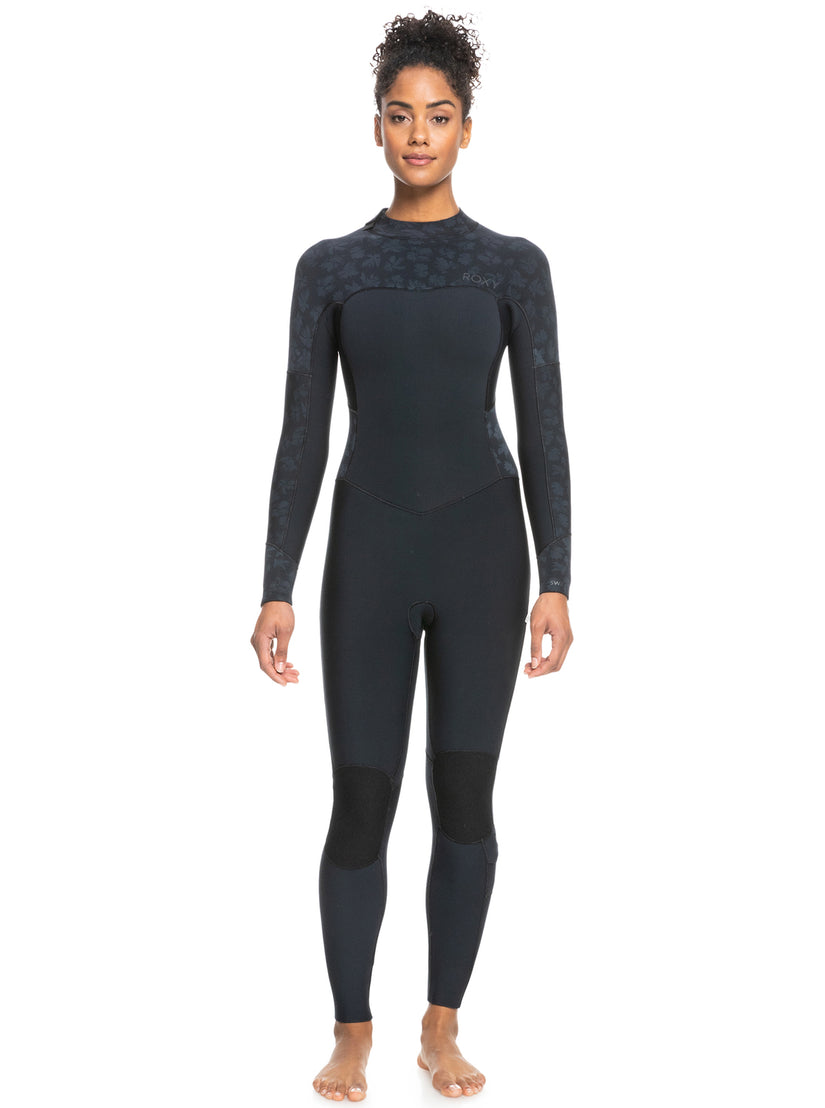 Women Roxy® 5/4/3mm Swell Series Back Zip Wetsuit Black | VTWQ-60874