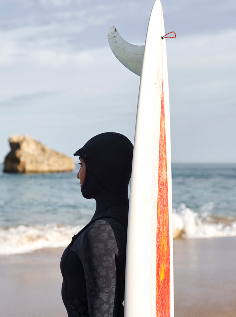 Women Roxy® 5/4/3mm Swell Series Hooded Chest Zip Wetsuit Black | XDUB-87963