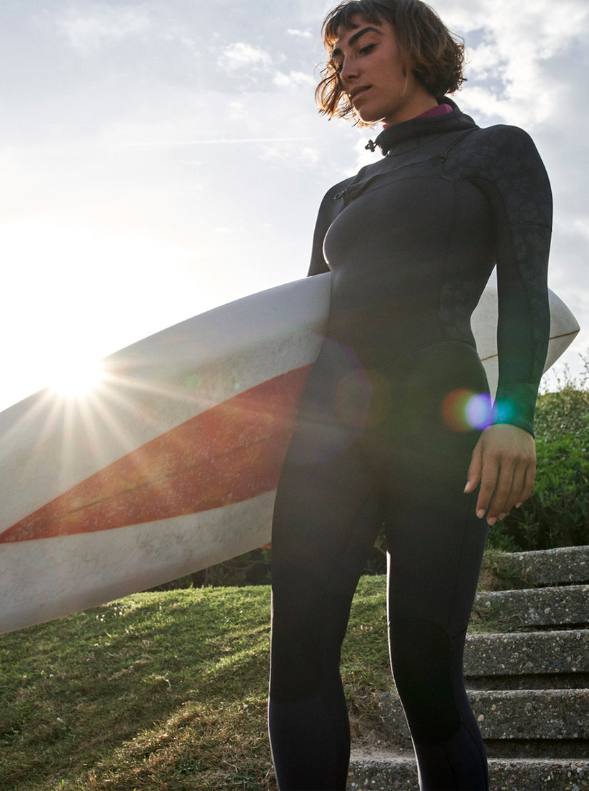 Women Roxy® 5/4/3mm Swell Series Hooded Chest Zip Wetsuit Black | XDUB-87963