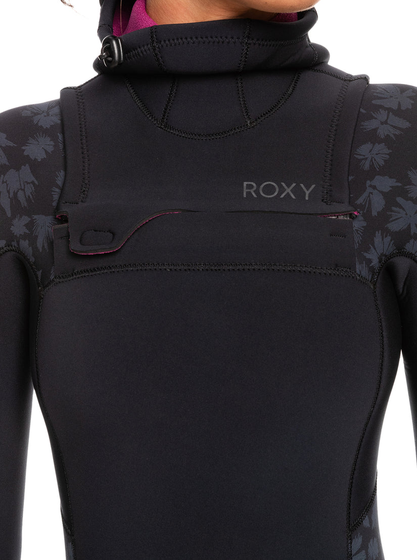 Women Roxy® 5/4/3mm Swell Series Hooded Chest Zip Wetsuit Black | XDUB-87963