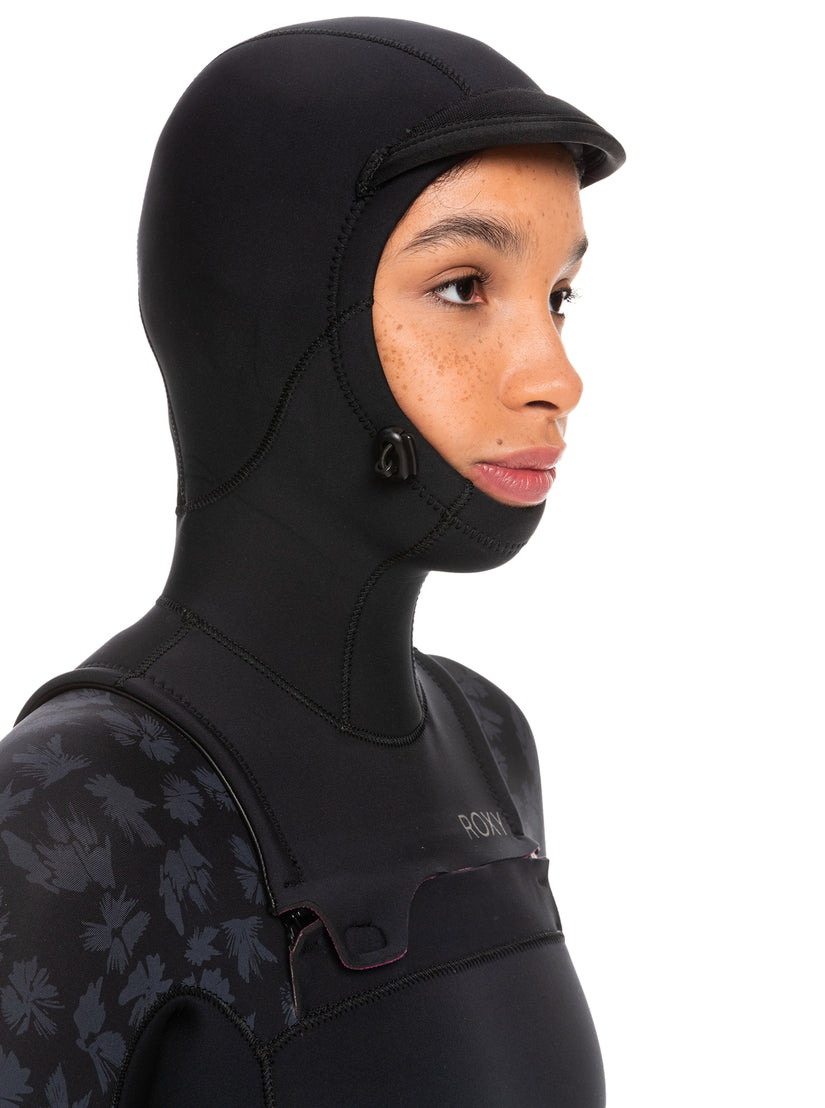 Women Roxy® 5/4/3mm Swell Series Hooded Chest Zip Wetsuit Black | XDUB-87963