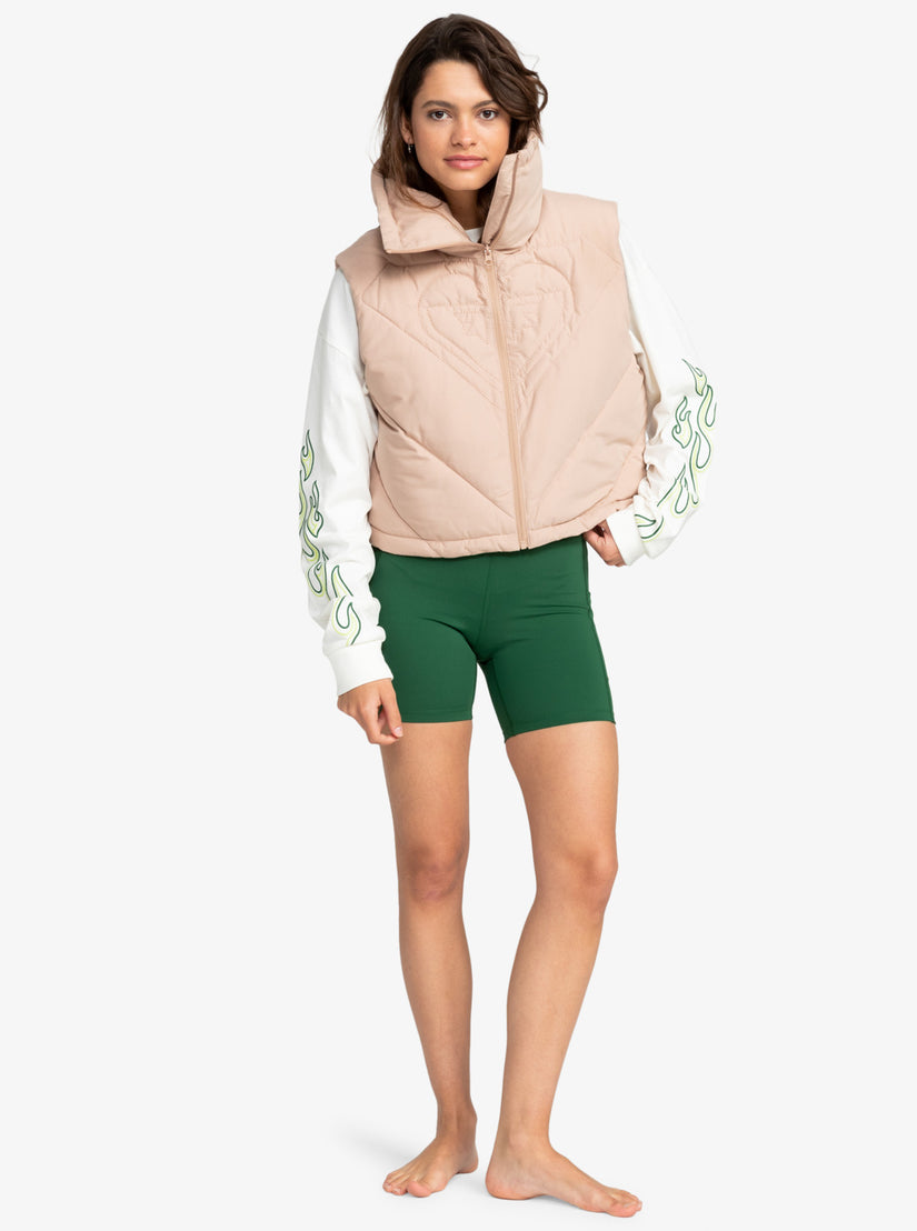 Women Roxy® Active Collection Puffer Vest Grey Brown | AIDY-89425