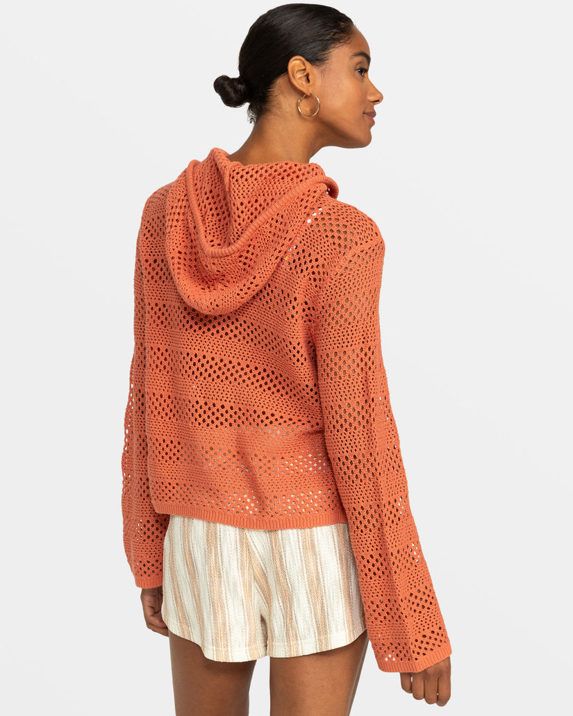 Women Roxy® After Beach Break Hooded Poncho Sweaters Orange | LKHD-27630