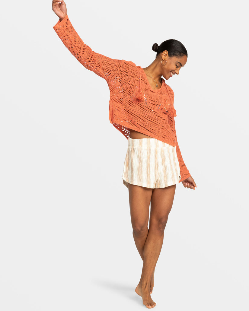 Women Roxy® After Beach Break Hooded Poncho Sweaters Orange | LKHD-27630