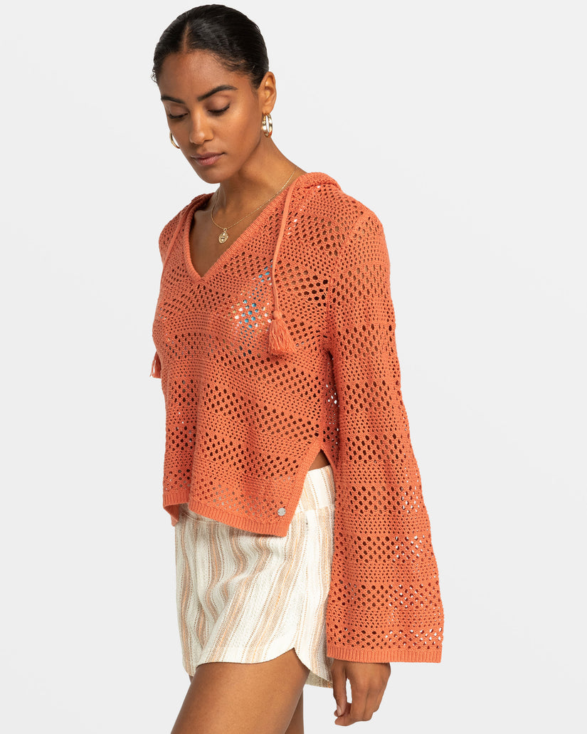 Women Roxy® After Beach Break Hooded Poncho Sweaters Orange | LKHD-27630