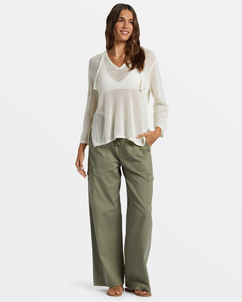 Women Roxy® After Beach Break V-Neck Sweaters White | QCKA-58203