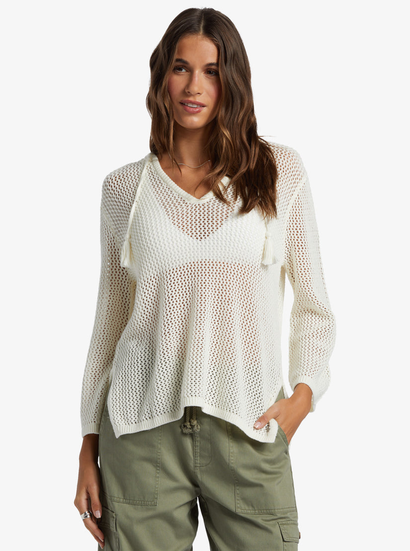 Women Roxy® After Beach Break V-Neck Sweaters White | QCKA-58203