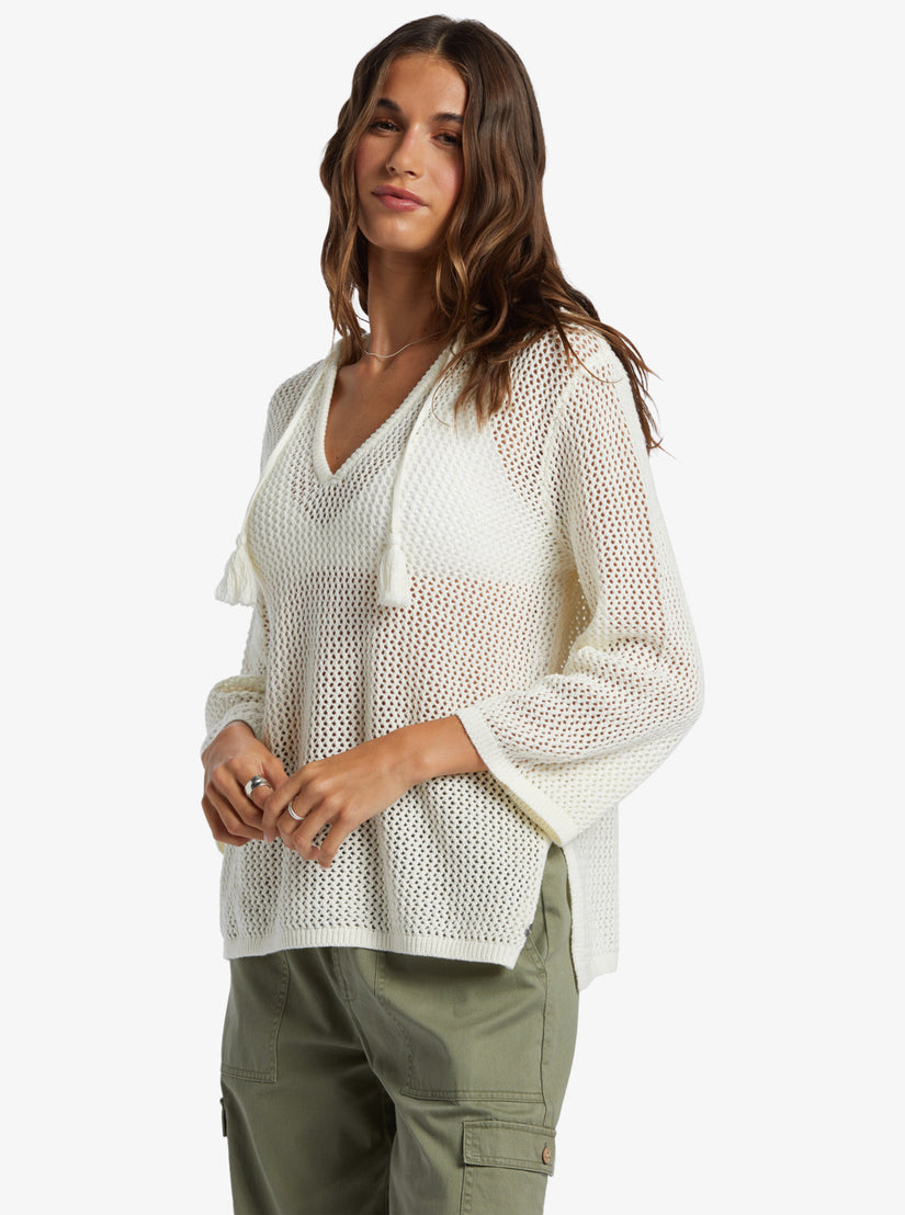 Women Roxy® After Beach Break V-Neck Sweaters White | QCKA-58203