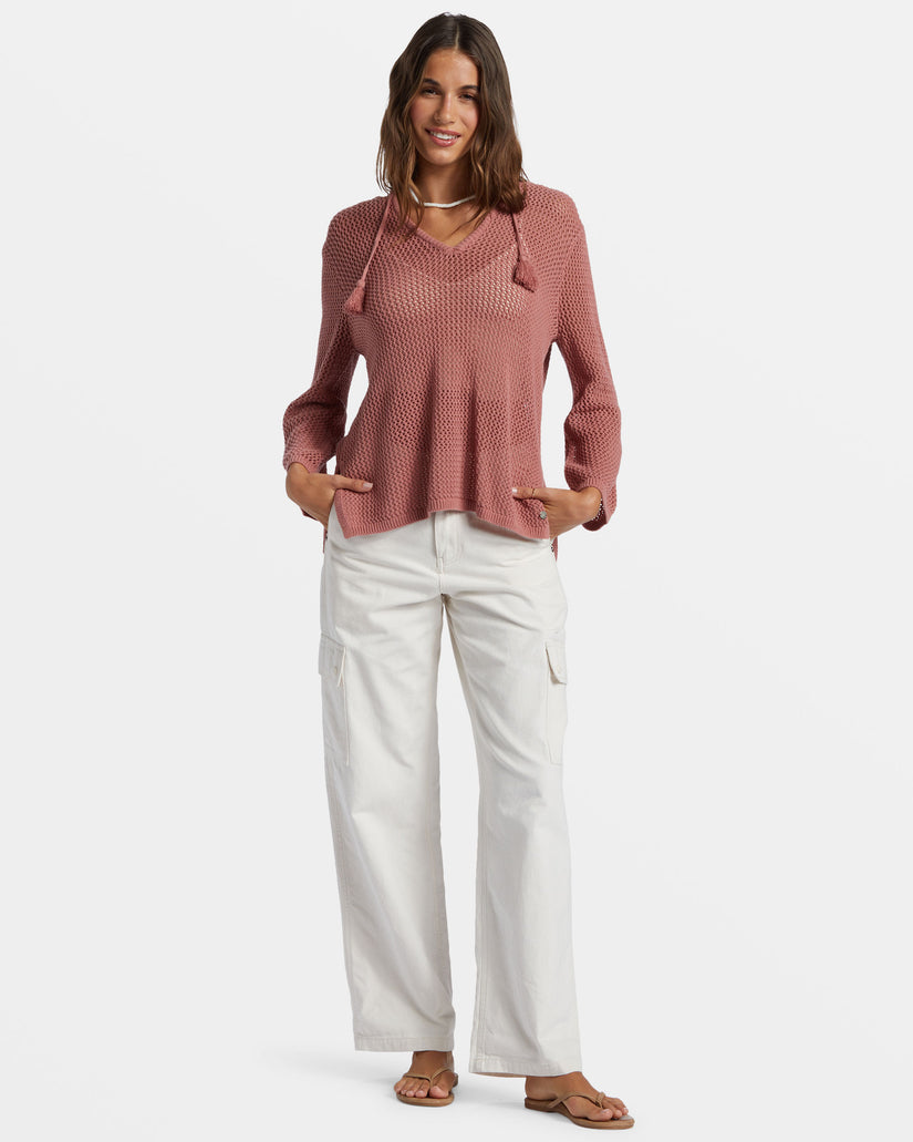 Women Roxy® After Beach Break V-Neck Sweaters Grey Rose | RKUN-83250