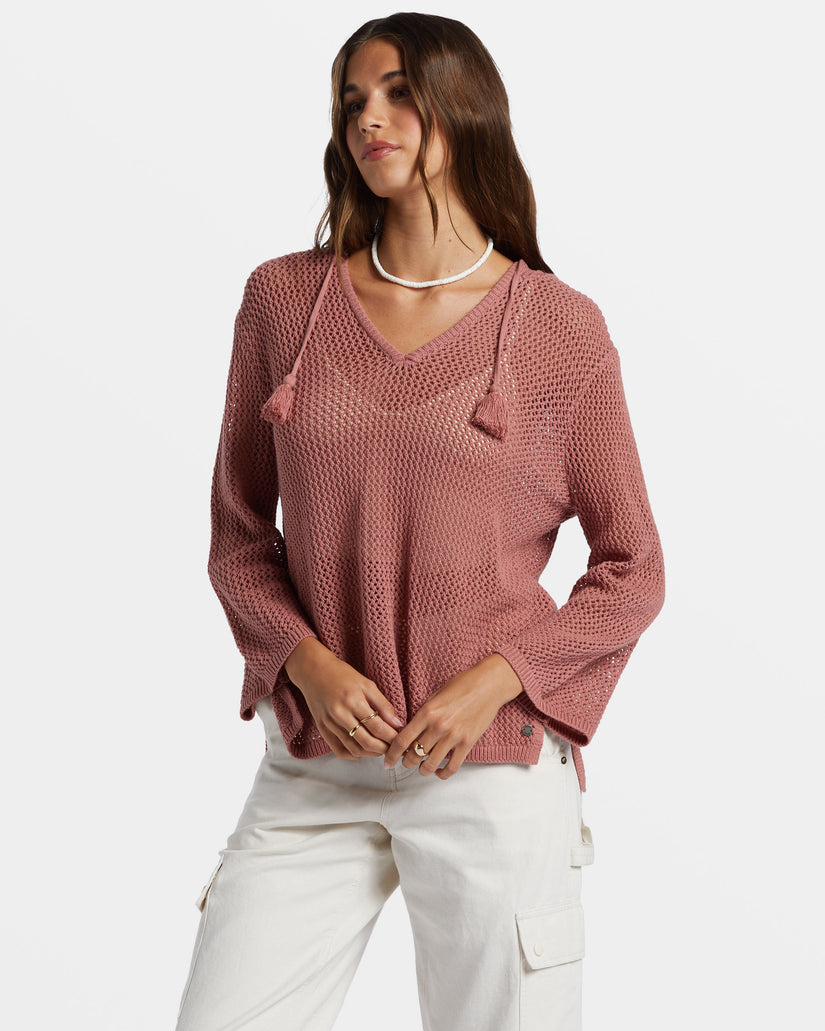 Women Roxy® After Beach Break V-Neck Sweaters Grey Rose | RKUN-83250