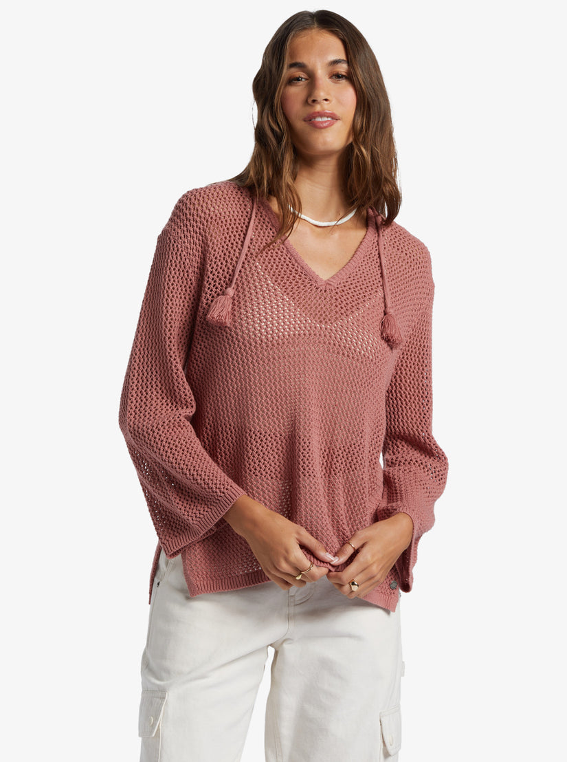 Women Roxy® After Beach Break V-Neck Sweaters Grey Rose | RKUN-83250