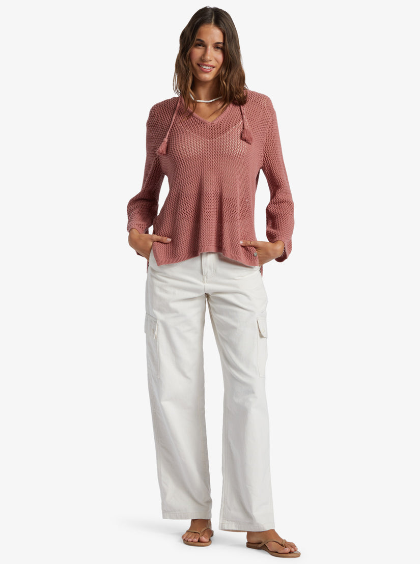 Women Roxy® After Beach Break V-Neck Sweaters Grey Rose | RKUN-83250