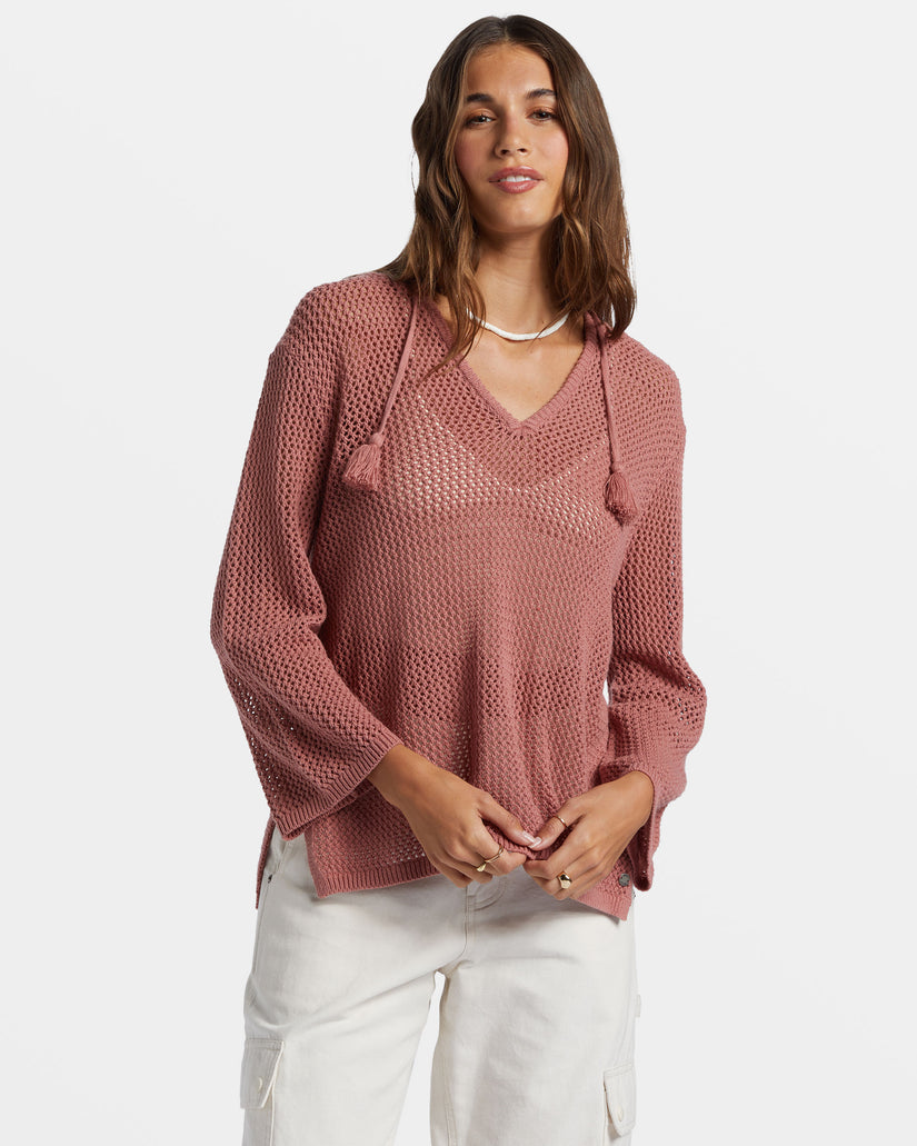 Women Roxy® After Beach Break V-Neck Sweaters Grey Rose | RKUN-83250