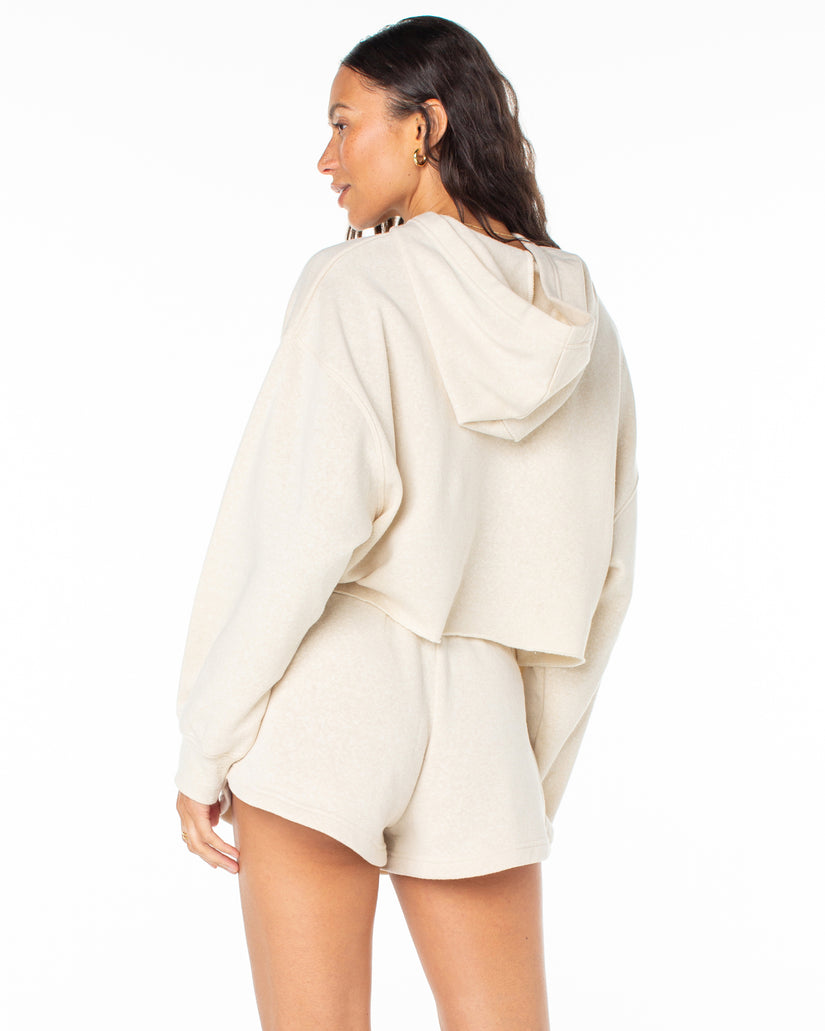 Women Roxy® Afternoon Hike Crop Hoodie Beige | CRAG-56709