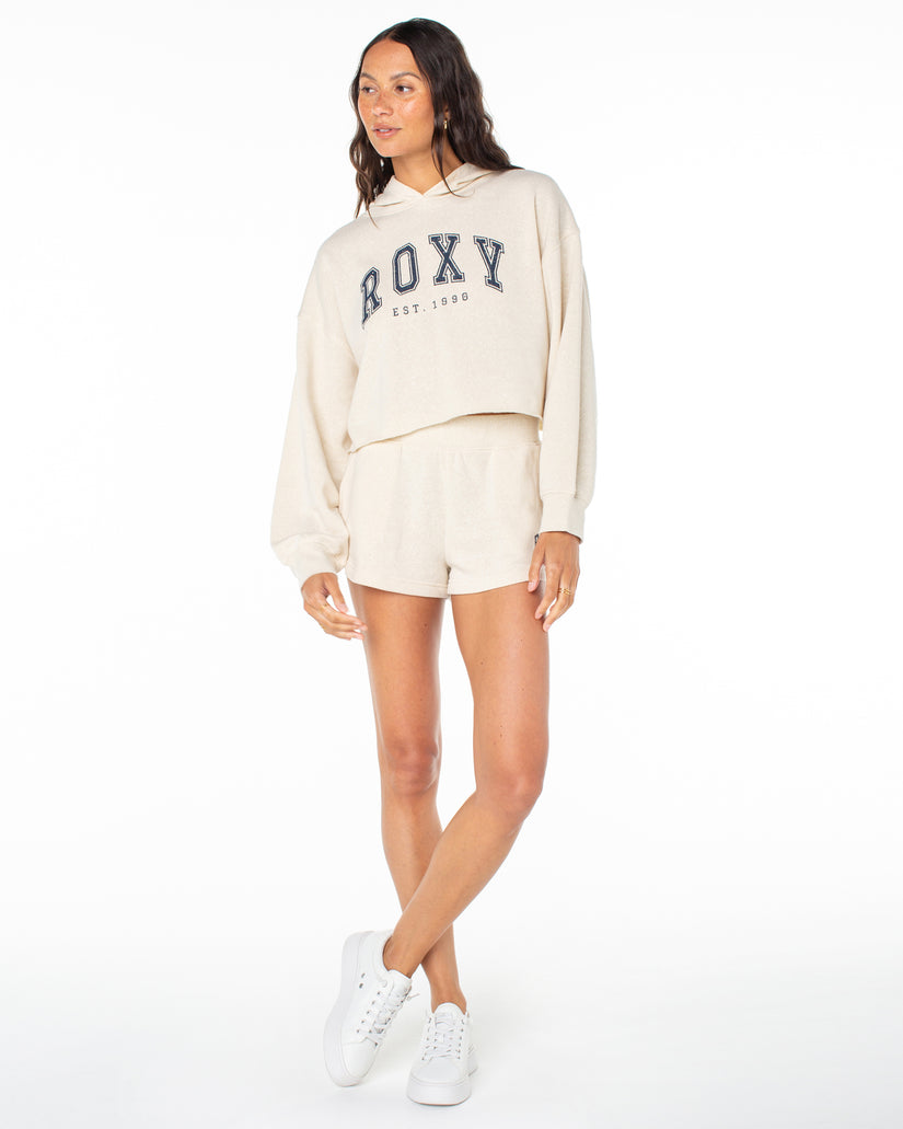 Women Roxy® Afternoon Hike Crop Hoodie Beige | CRAG-56709