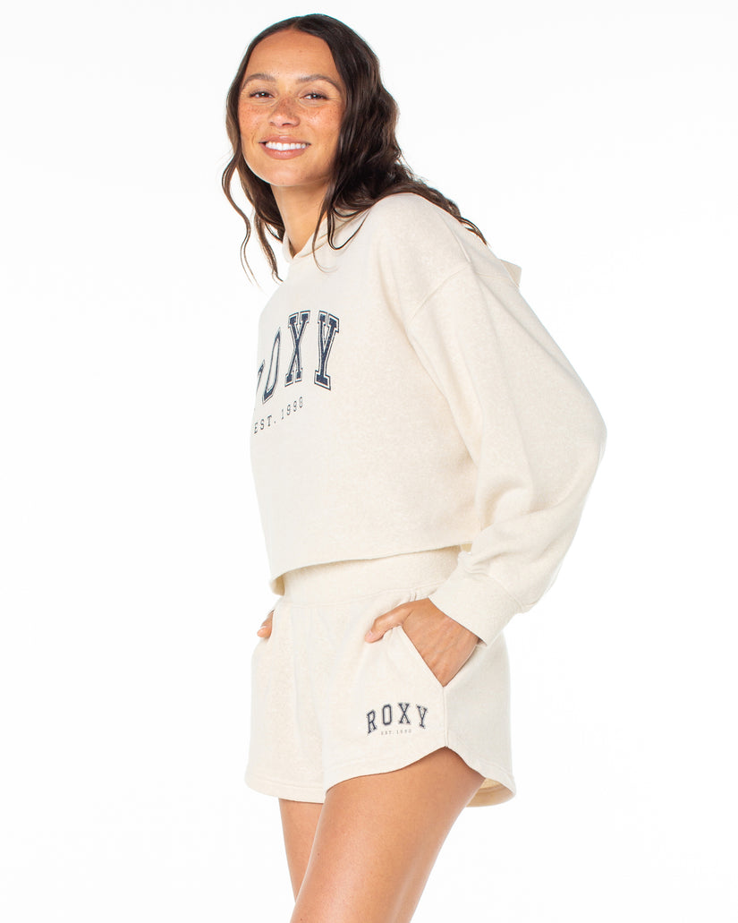 Women Roxy® Afternoon Hike Crop Hoodie Beige | CRAG-56709