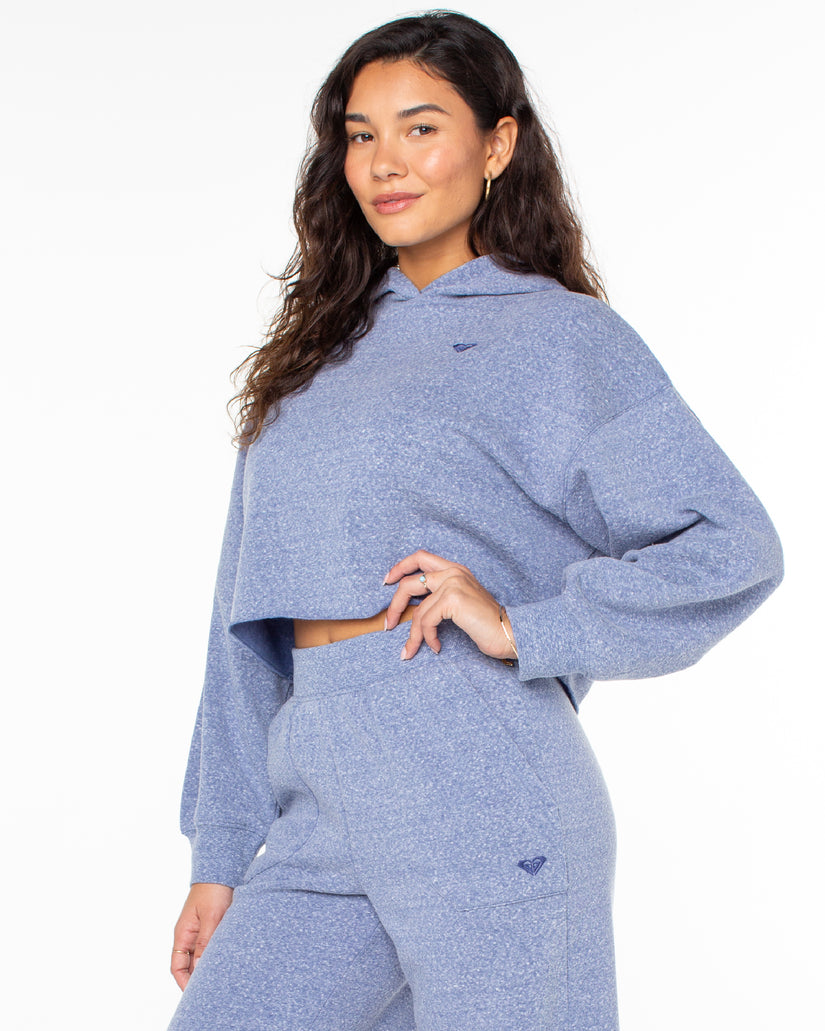 Women Roxy® Afternoon Hike Crop Hoodie Blue | MYQL-68173