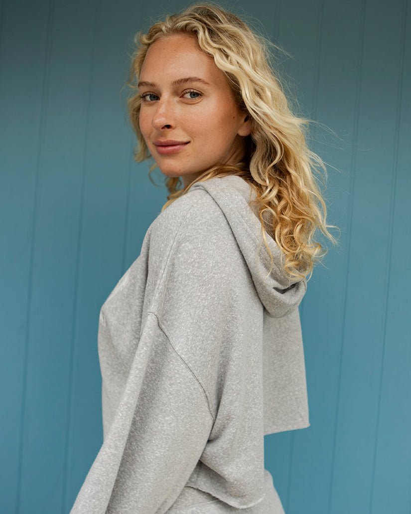 Women Roxy® Afternoon Hike Crop Hoodie Grey | KJXE-83502
