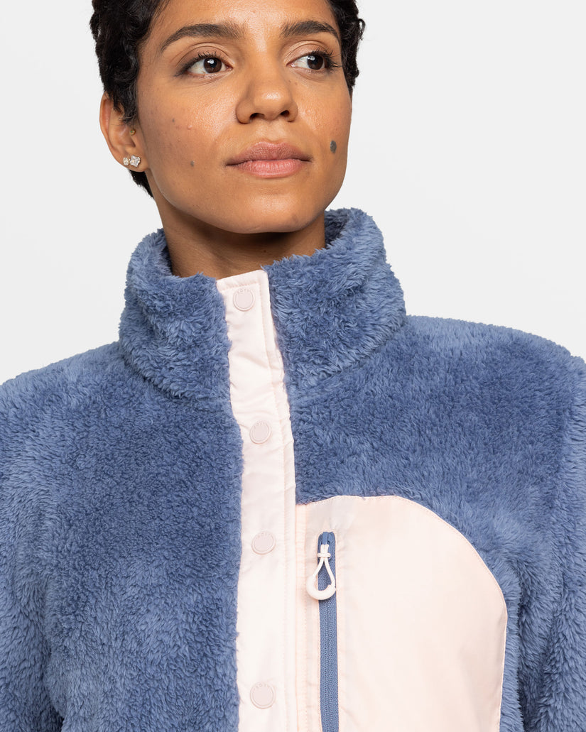 Women Roxy® Alabama Mock Neck Sweatshirt Navy / White | BSED-48076