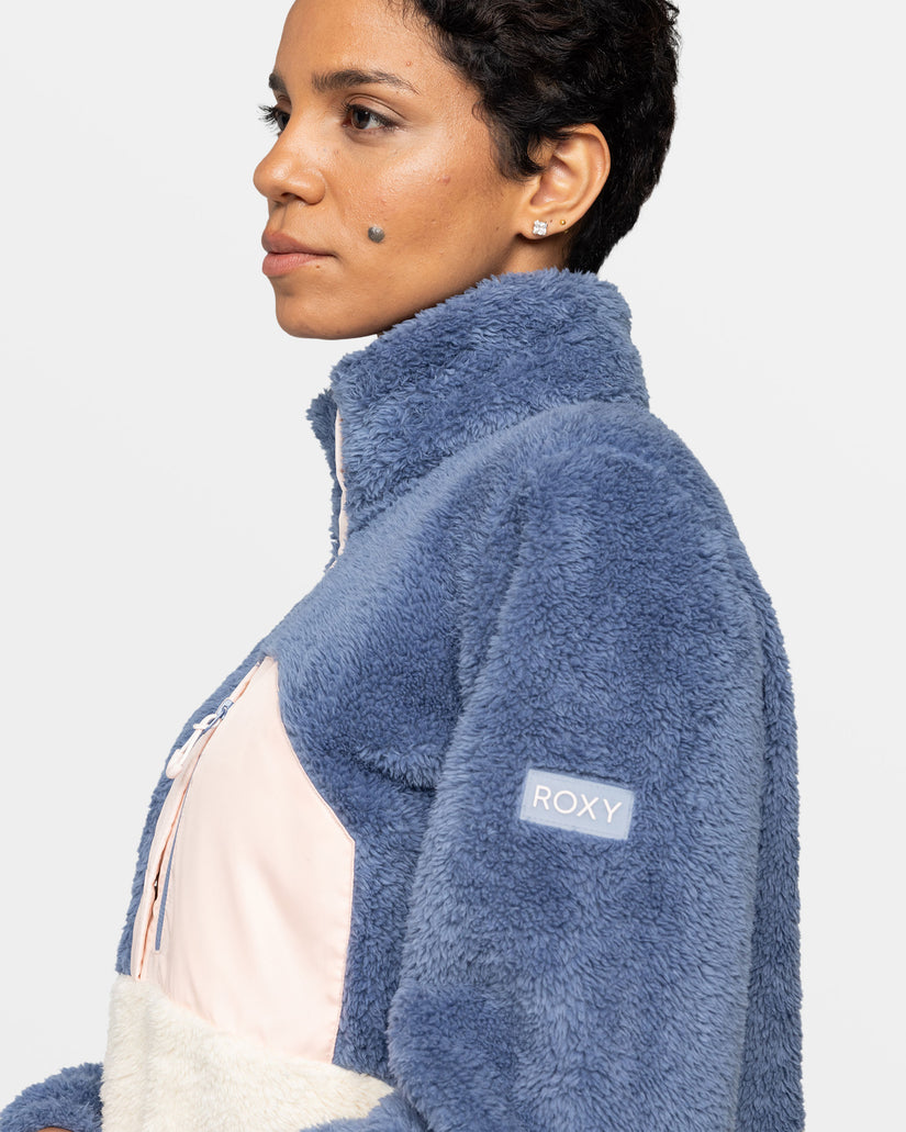 Women Roxy® Alabama Mock Neck Sweatshirt Navy / White | BSED-48076