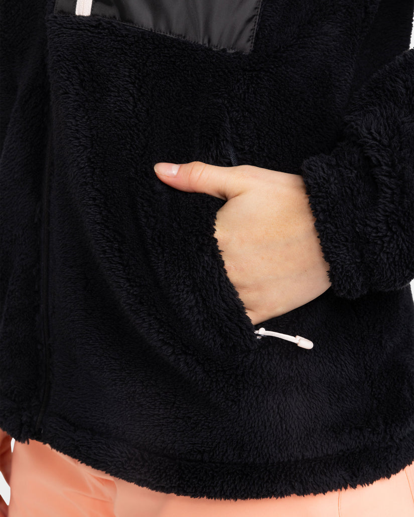 Women Roxy® Alabama Zip-Up Fleece Black | FRUM-02756