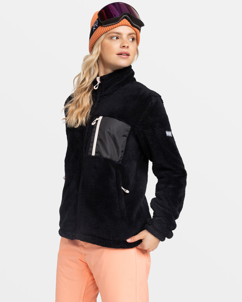 Women Roxy® Alabama Zip-Up Fleece Black | FRUM-02756