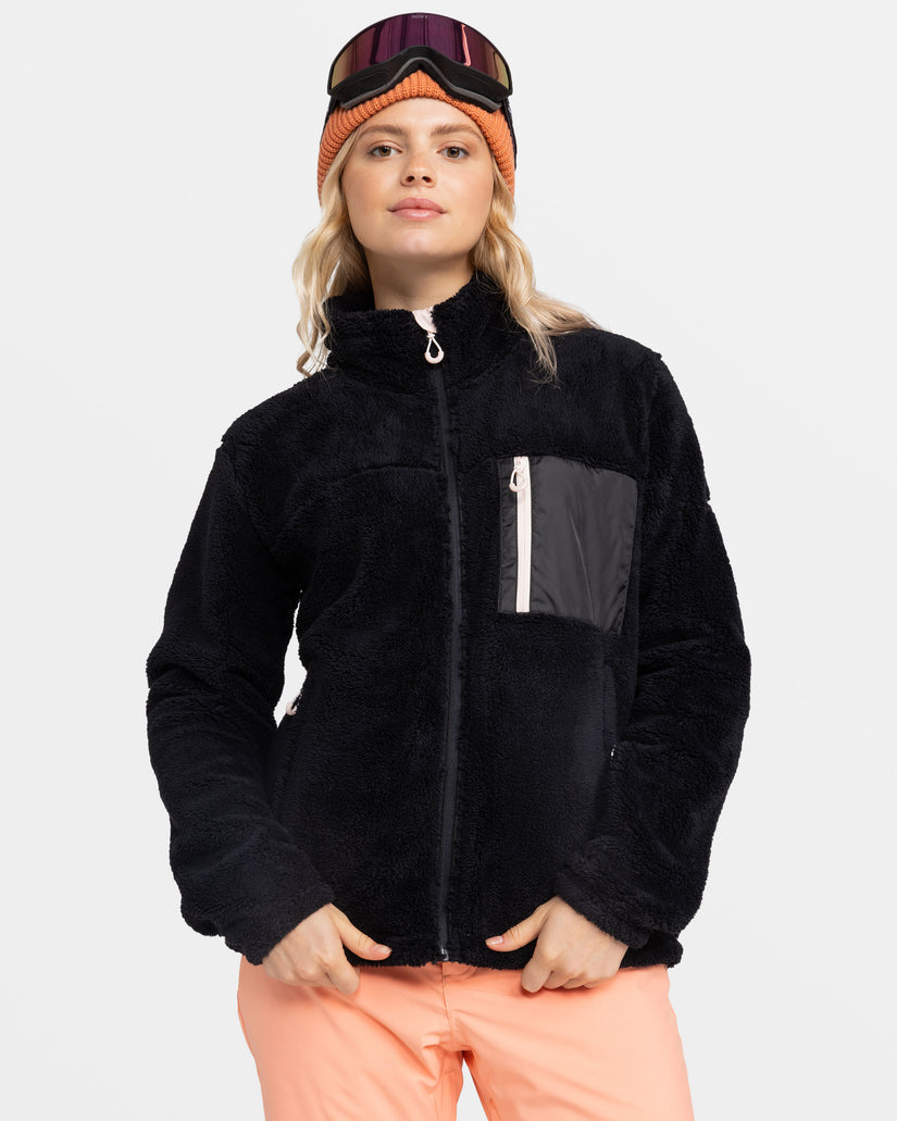 Women Roxy® Alabama Zip-Up Fleece Black | FRUM-02756
