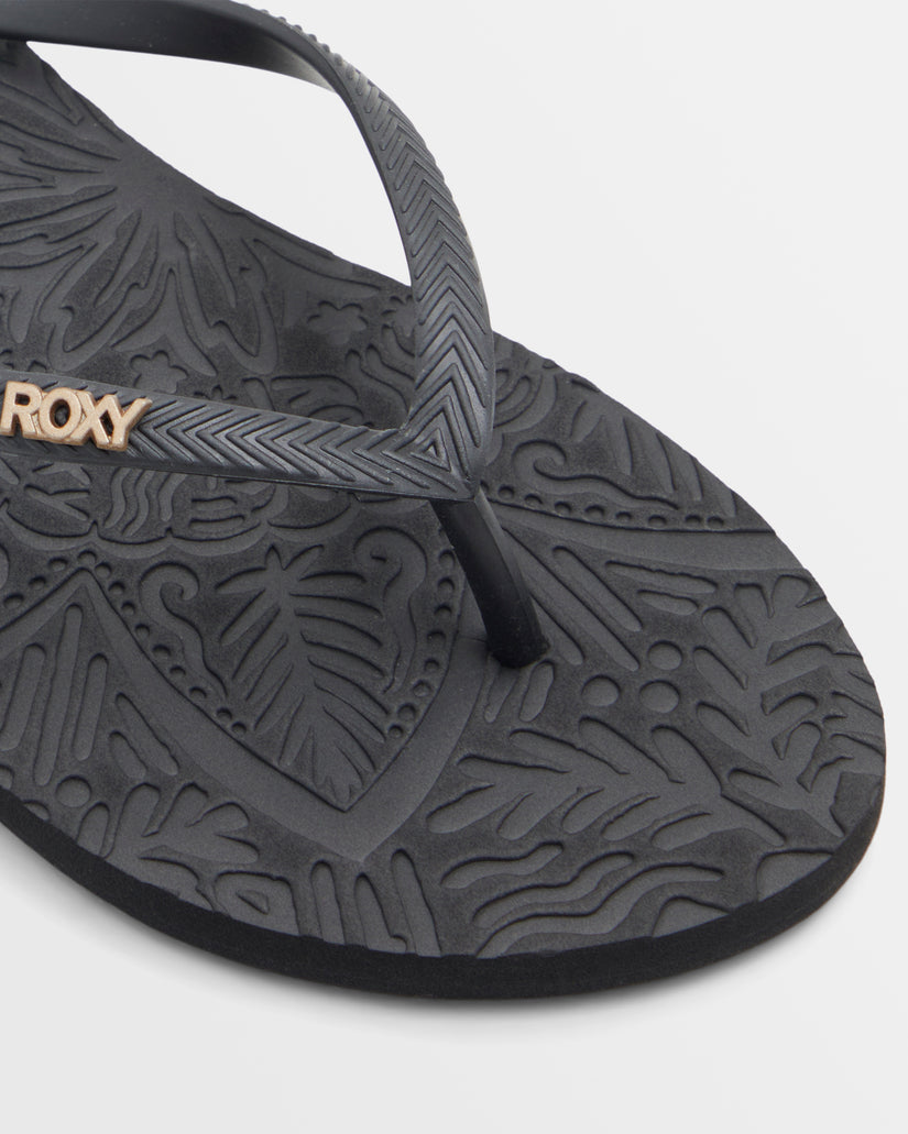 Women Roxy® Antilles II Flip Flops Black | IDLM-63405