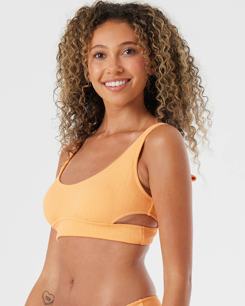 Women Roxy® Aruba Cut Out Bralette Bikini Tops Orange | YDNS-37124