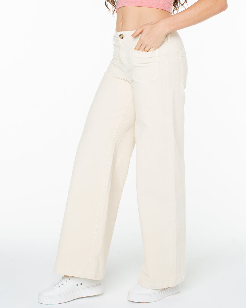 Women Roxy® Baby Baby Wide Leg Corduroy Pants White | VMLW-13876