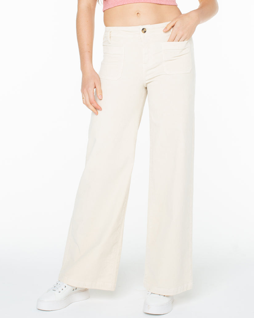 Women Roxy® Baby Baby Wide Leg Corduroy Pants White | VMLW-13876
