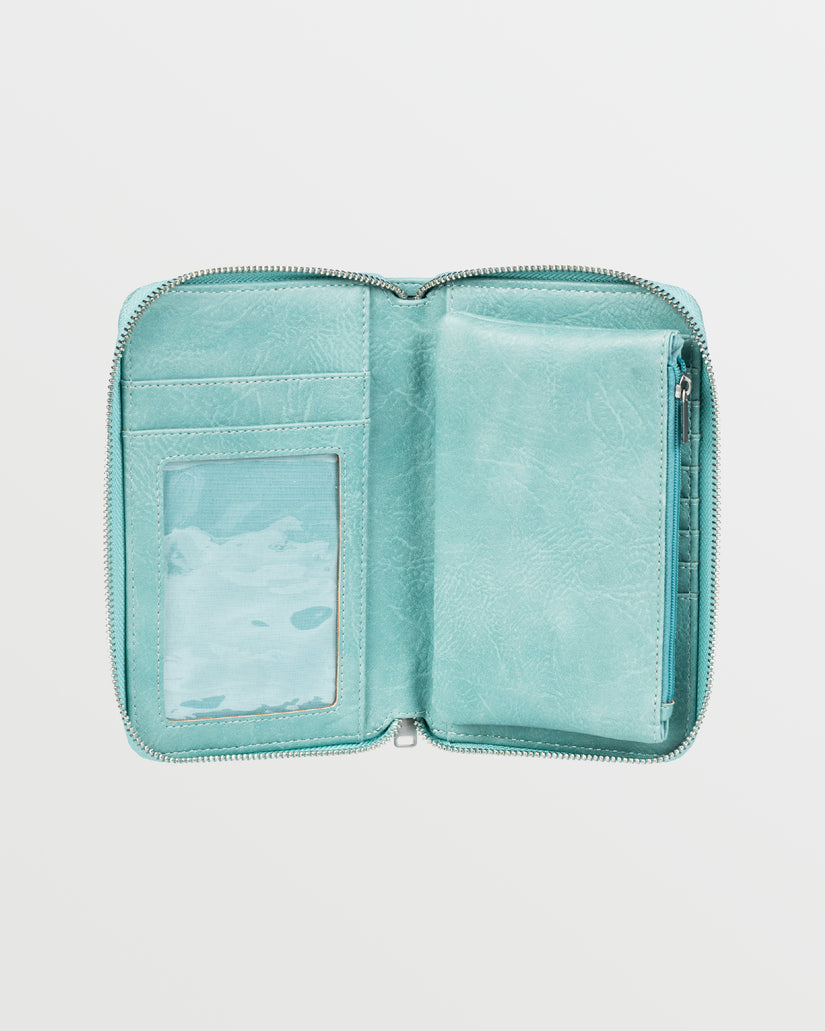 Women Roxy® Back in Brooklyn Zipper Wallet Turquoise | VBHR-85290