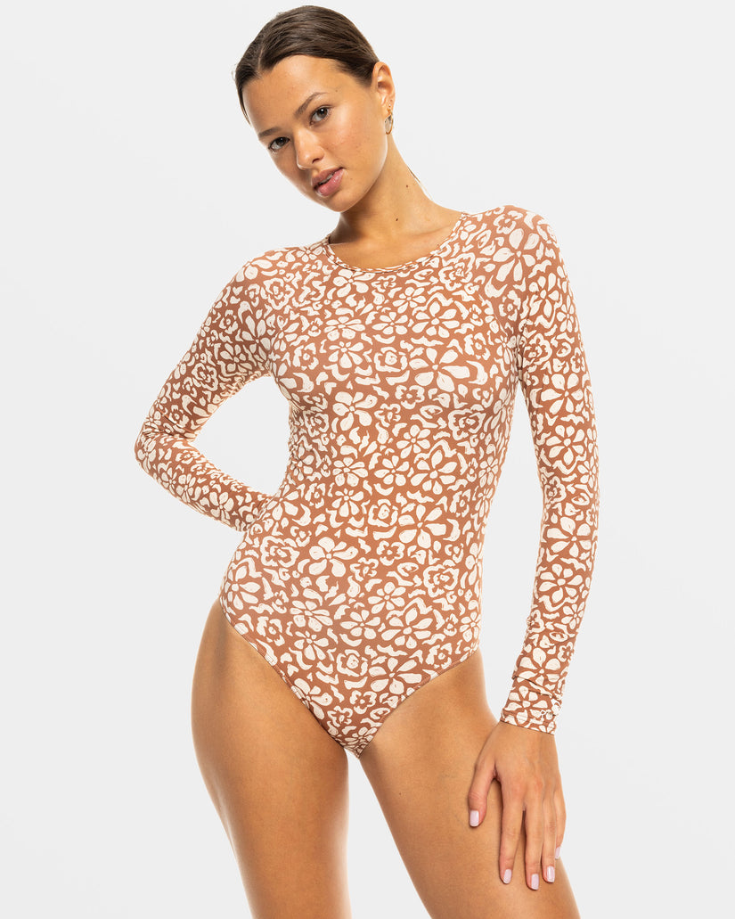 Women Roxy® Basic Long Sleeve One-Piece Swimsuits Brown | AHQX-25734