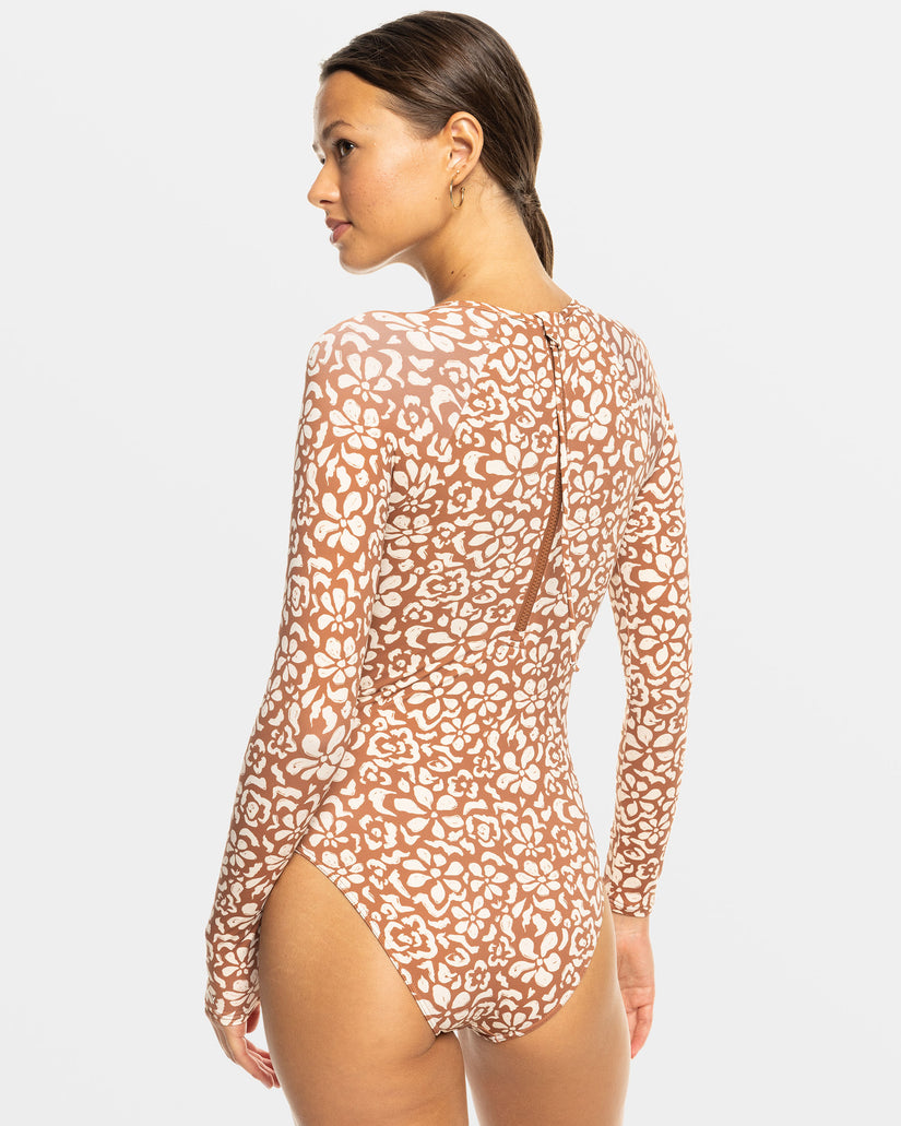 Women Roxy® Basic Long Sleeve One-Piece Swimsuits Brown | ETXU-45368