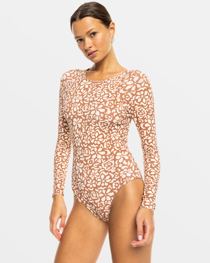 Women Roxy® Basic Long Sleeve One-Piece Swimsuits Brown | ETXU-45368