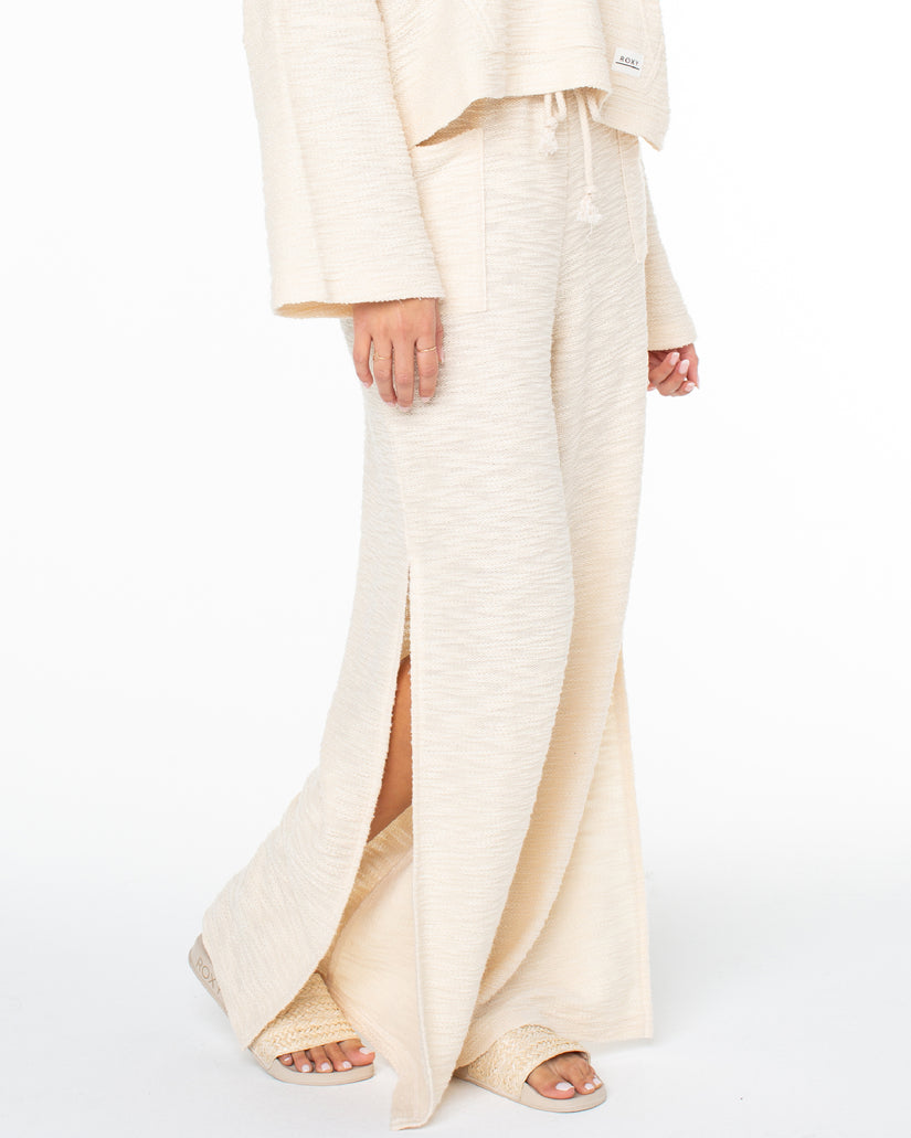 Women Roxy® Beach Breeze Side-Slit Wide Leg Pants White | XOUA-20619