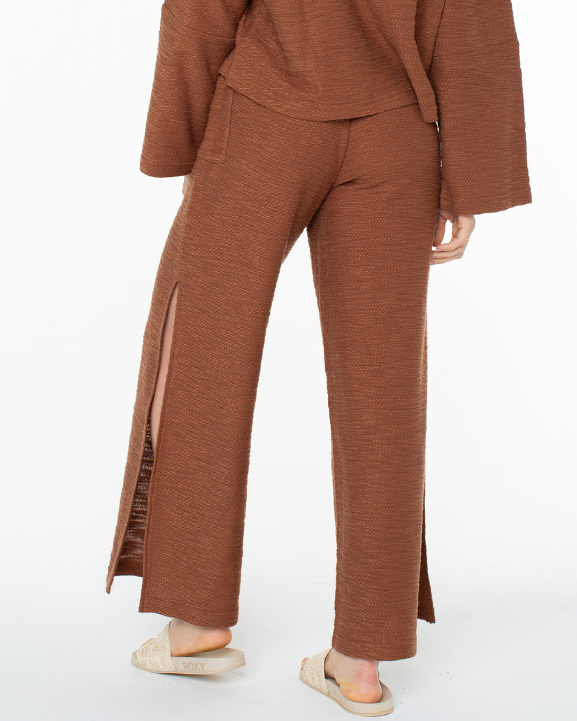 Women Roxy® Beach Breeze Side-Slit Wide Leg Pants Brown | TVJR-31475