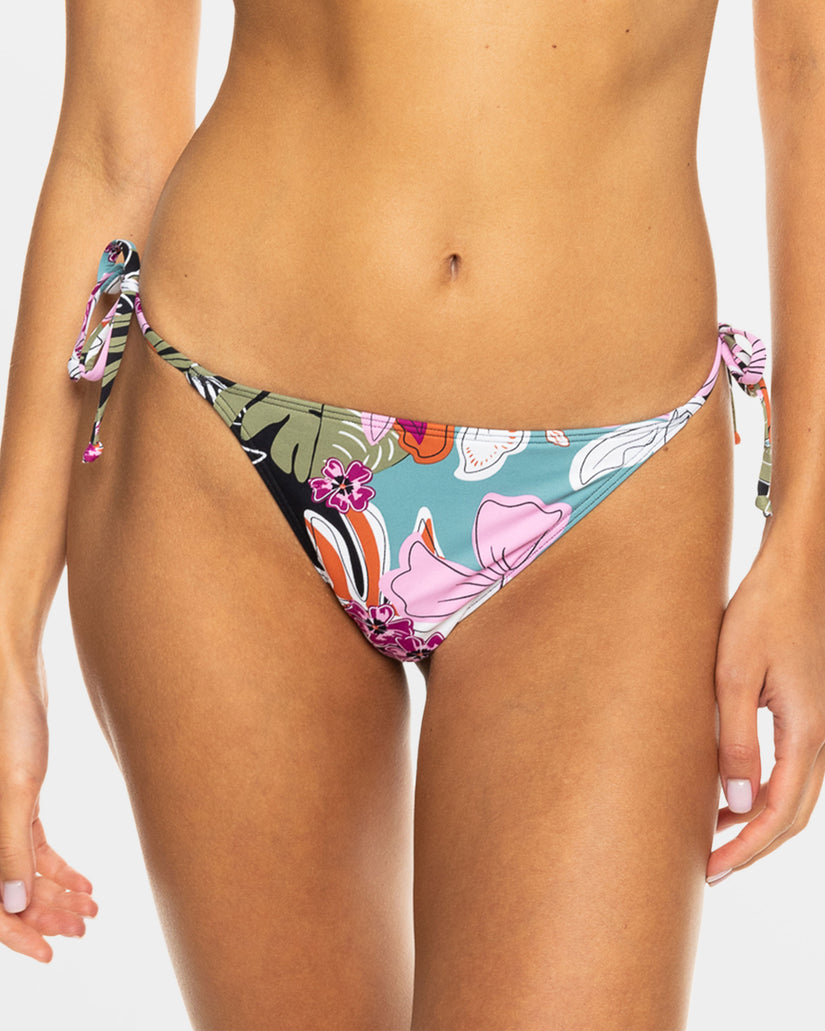 Women Roxy® Beach Classics Tie Side Cheeky Bikini Bottoms Flower | YXBE-35260