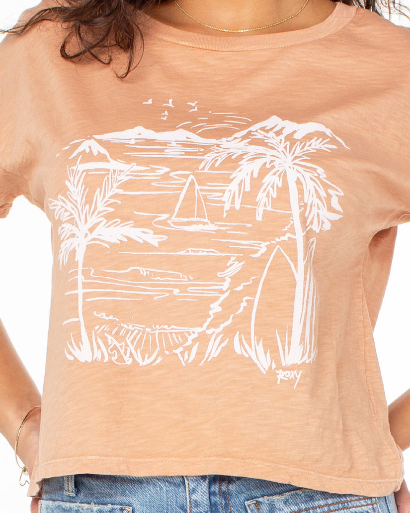 Women Roxy® Beach Sketch T-Shirt Brown | QVMZ-56183