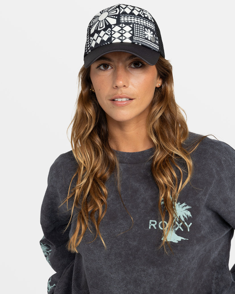 Women Roxy® Beautiful Morning Trucker Hats Black | ZISD-54136