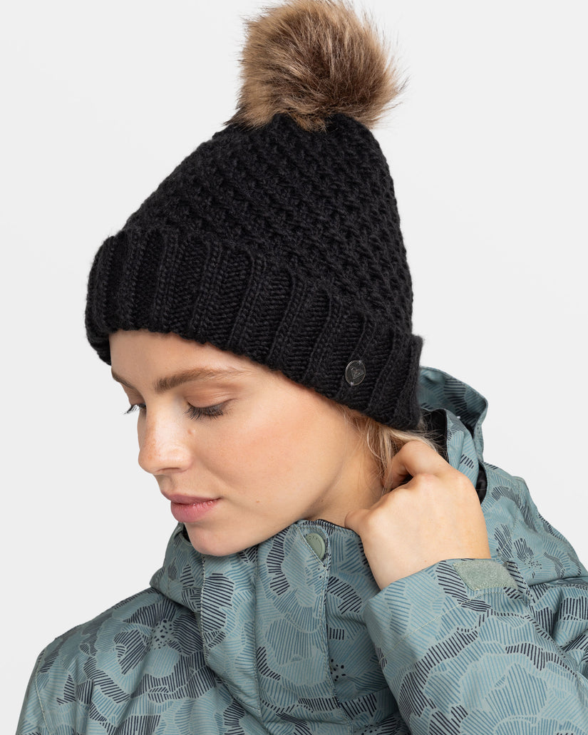 Women Roxy® Blizzard Cuff Beanie Black | LFCE-89324