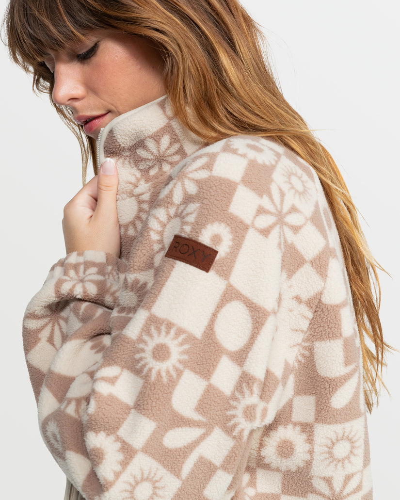 Women Roxy® Blurry Cloud Fleece Jackets Brown | IKUM-38246